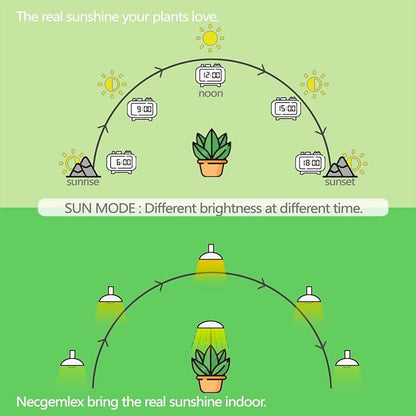 Smart LED Grow Light Bulbs with Remote Controller, Sun Simulation Mode, Built-in Auto Timer, A21/A70 E26/E27 9W Dimmable Full Spectrum Intelligent Plant Grow Bulbs for Indoor Plants, 4 Pack