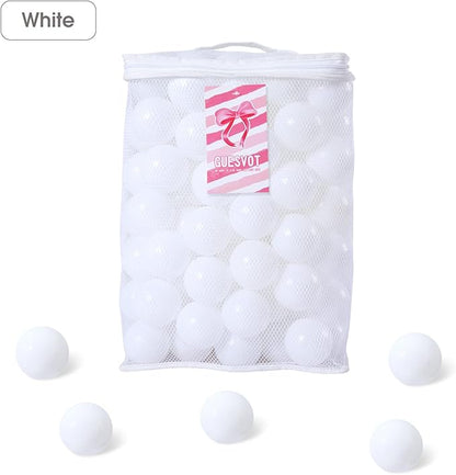 Ball Pit Balls for Kids, Plastic Refill 2.2 Inch Balls, 100 Pack, Bright Colors, Phthalate and BPA Free, Includes a Reusable Storage Bag with Zipper