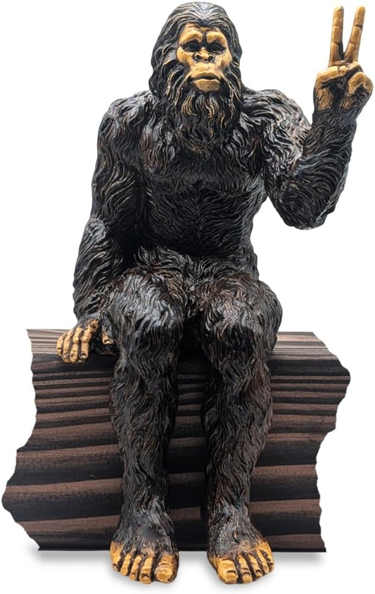 John Bernard & Company Bigfoot Peace Sign Decorative Sasquatch Yeti Statue/Figurine Indoor/Outdoor