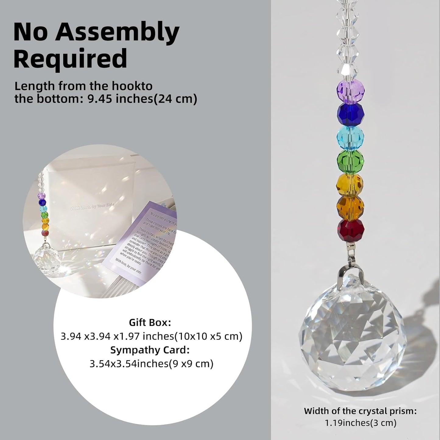 Sympathy Gifts for Loss of Loved One - Unique Crystal Sun Catcher Rainbow Maker - Ideal Memorial for Mom, Dad, Dog Loss & Miscarriage - Grief & Bereavement Keepsake