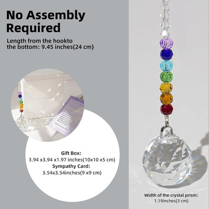 Sympathy Gifts for Loss of Loved One - Unique Crystal Sun Catcher Rainbow Maker - Ideal Memorial for Mom, Dad, Dog Loss & Miscarriage - Grief & Bereavement Keepsake