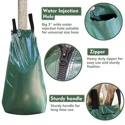 Remiawy Tree Watering Bag, 20 Gallon Slow Release Watering Bag for Trees, Tree Irrigation Bag Made of Durable PVC Material with Zipper (3 Pack 5-8 Hours Releasing Time)