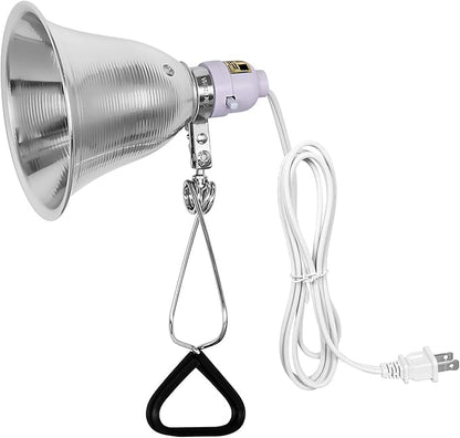 Simple Deluxe Clamp Lamp Light 60 Watt with 5.5 Inch Aluminum Reflector (no Bulb Included), 6 Feet Cord, 1 Pack, White