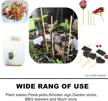 HOPELF 50 Pack 16" Bamboo Plant Stakes for Wood Garden Sticks，Wooden Indoor Gardening Floral Potted Plant Support，Crafts, More Size Choices 8"/12"/16"