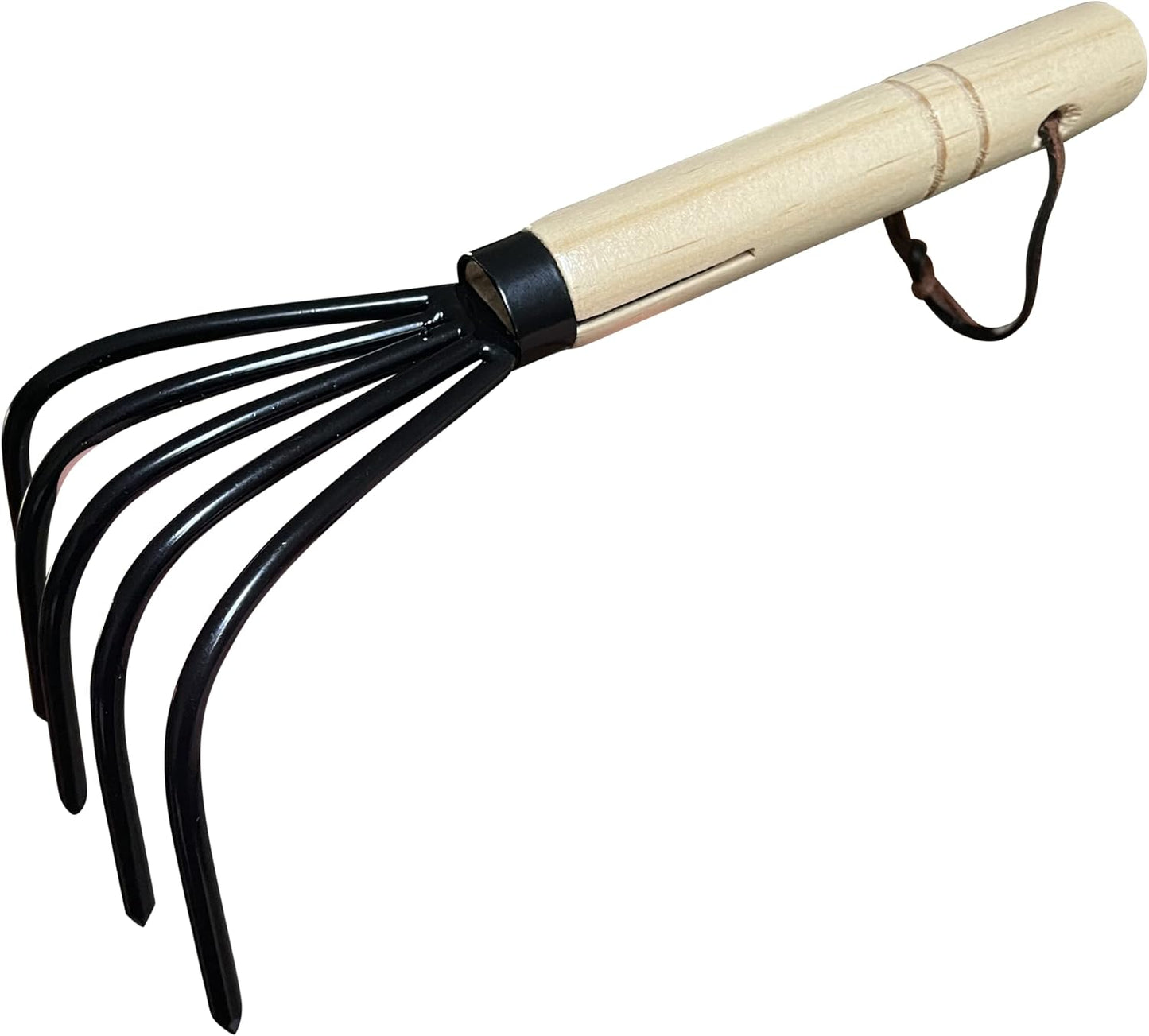 Garden Guru Hand Rake Cultivator Claw Soil Tiller - Military Grade Steel - Rust Resistant - 5 Tine Japanese Ninja Claw - Comfortable Wood Handle - Perfect Pulverized and Aerated Soil (4 Pack)