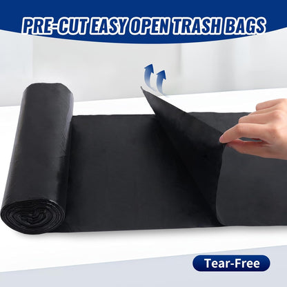 20 Count 55-60 Gallon Trash Bags, Tear-Free Large Black Garbage Bags for Kitchen, Office, Outdoor, Commercial Use, Lawn and Leaf Bags, Lightweight 17 Micron Design for Daily Dry Waste