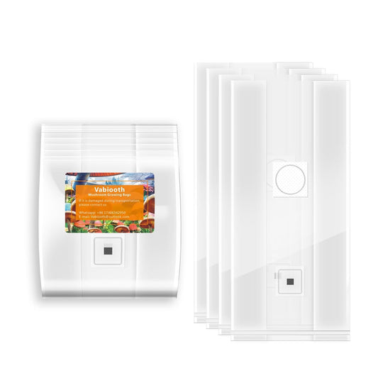 20 Packs 6 Mil Mushroom Grow Bags with Self Healing Injection Port, Thick Spawn Bags 5" X 8" X 20" with 0.2 Micron Filter Breathable Autoclavable Durable Tear-Resistant