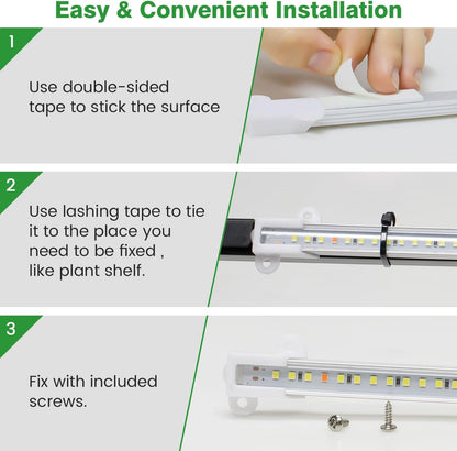 Wiaxulay Grow Lights for Indoor Plants, 360 LEDs Full Spectrum Plant Grow Light, 6 Bars/16 in Grow Light Strip with Auto Timer 6/12/16 Hrs, 3 Switch Modes, 5 Dimmable Levels for Hydroponics Succulent
