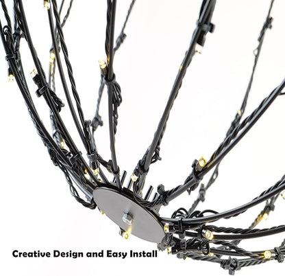 LED Light Balls Metal Hanging Tree Sphere Globe Light for Patio Holiday Festival Garden Decor (16 Inch 3 Pack)