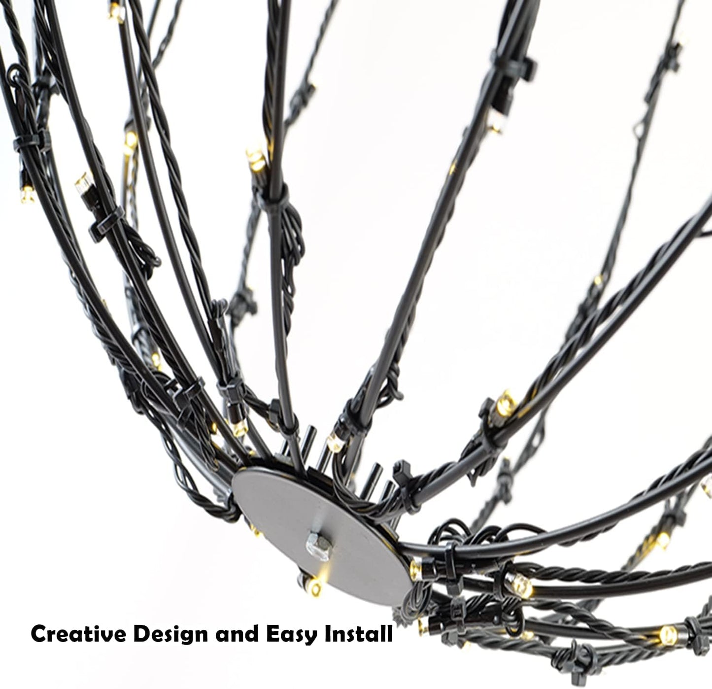 LED Light Balls Metal Hanging Tree Sphere Globe Light for Patio Holiday Festival Garden Decor (12 Inch 3 Pack)