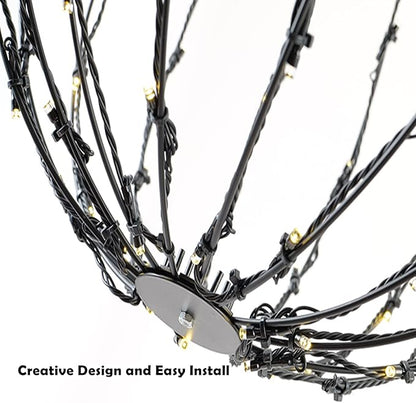 LED Light Balls Metal Hanging Tree Sphere Globe Light for Patio Holiday Festival Garden Decor (12 Inch 1 Pack)
