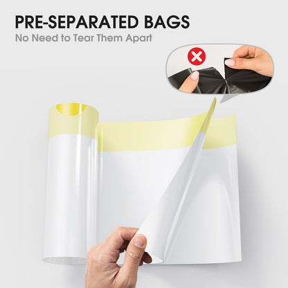 CEROELDA 1.6 Gallon Small Trash Bags, 60 Count Mini Drawstring Garbage Bags Unscented fit 4.5-8 Liter, 1.2-2 Gallon Thick Plastic Wastebasket Liners for Bathroom Bedroom Office Toilet