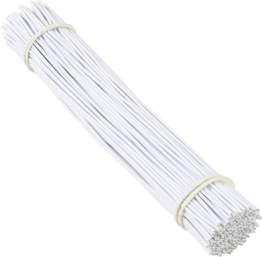 Tangyinrd 200 Pcs 6 inch Garden Twist Tie, Round Plastic Twist Ties for Plants, Vines and Wrapping Cords or Christmas Tree Gardening Plants Growth and Care, Office Home Cable Organization (White)