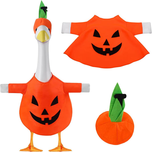 Halloween Pumpkin Porch Goose Outfit Plastic Statue Costume Clothes, for 23" 17" Party Outdoor Patio Yard Lawn Decor