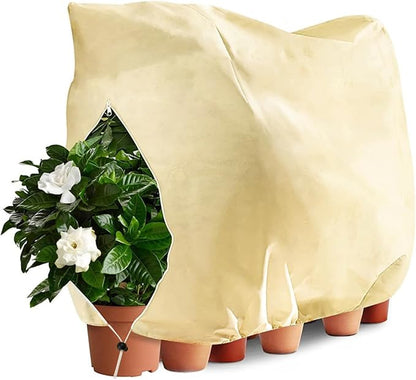 LangRay Plant Covers Freeze Protection, Winter Frost Cloths 2.8oz/yd² with Zipper and Drawstring, Garden Cover Protective Blankets for Outdoor Plants Fruit Palm Olive Trees (98in*141in 1pc)