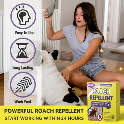 Roach Repellent for Indoor Use, Cockroach Repellent for Kitchen, Roach Repellent for Home,Car,Pet and People Safe,Simple to Use – 4 Pack