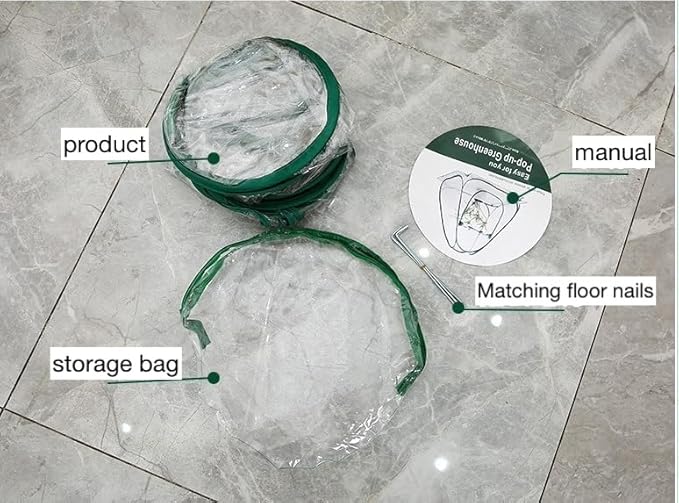 27.56" * 27.56" * 31.5" Greenhouses for Outdoors, Portable Greenhouse Kit with Side Windows, PE Cover, Backyard Garden Indoor Outside, Foldable, No Assembly Required
