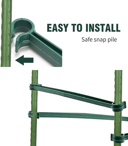 100 PCS Tomato Cage Connectors, Stake Arms for Tomato Cage, Expandable Trellis Connectors Plant Support Garden Stakes 12.6” Garden Plants Stake Arms Fit for 16mm Stakes, for Climbing Plants, Flowers