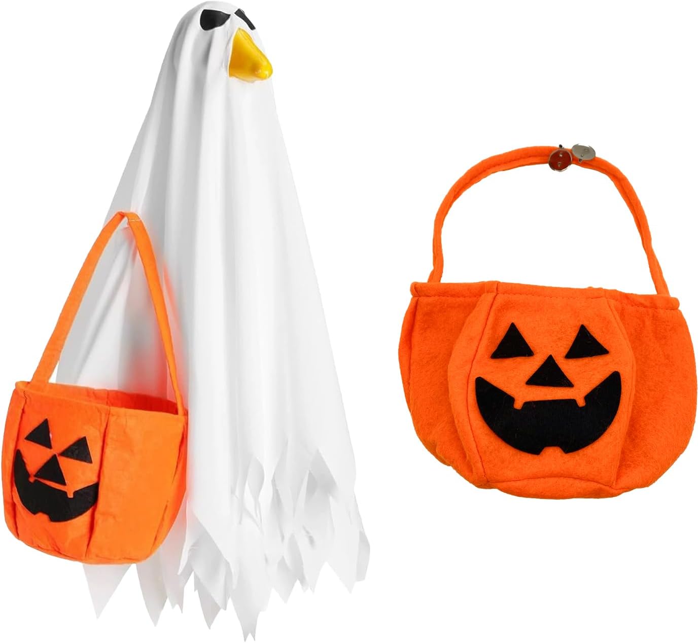 Porch Goose Outfits for 23" Plastic Porch Goose Halloween Pumpkin Outfit Goose Clothes for Cement Goose for Indoor Outdoor Garden Yard Lawn Patio Art Decor(YL)