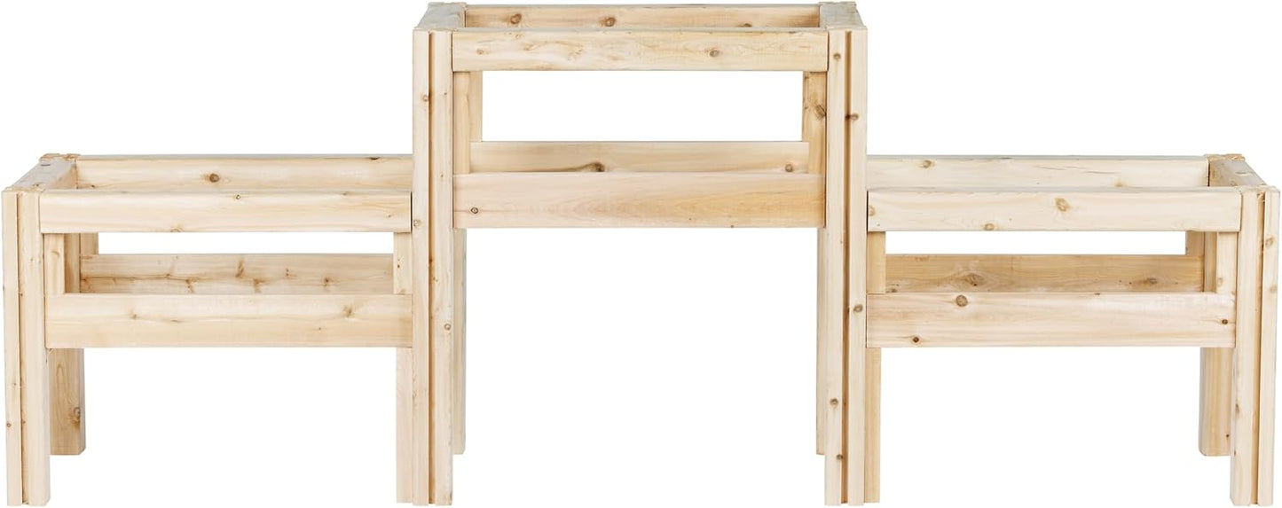 Greenes Fence Two-Tiers Six Bucket Elevated Cedar Wood Garden Frame, 79 in. x 16 in. x 30 in. - Made in USA with North American Cedar