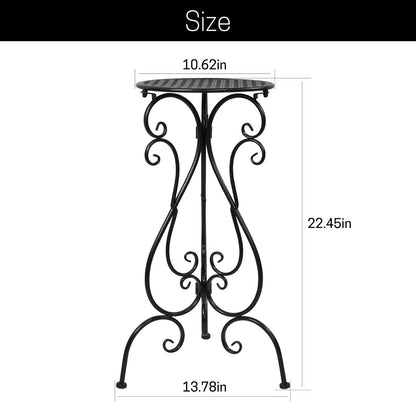 Metal Plant Stands Indoor Outdoor, Heavy Duty Flower Pot stand 22.5 inch Tall, Planter Pedestal Holder Rack for Patio Garden Porch Corner House Deck, 2 Pack(Black)