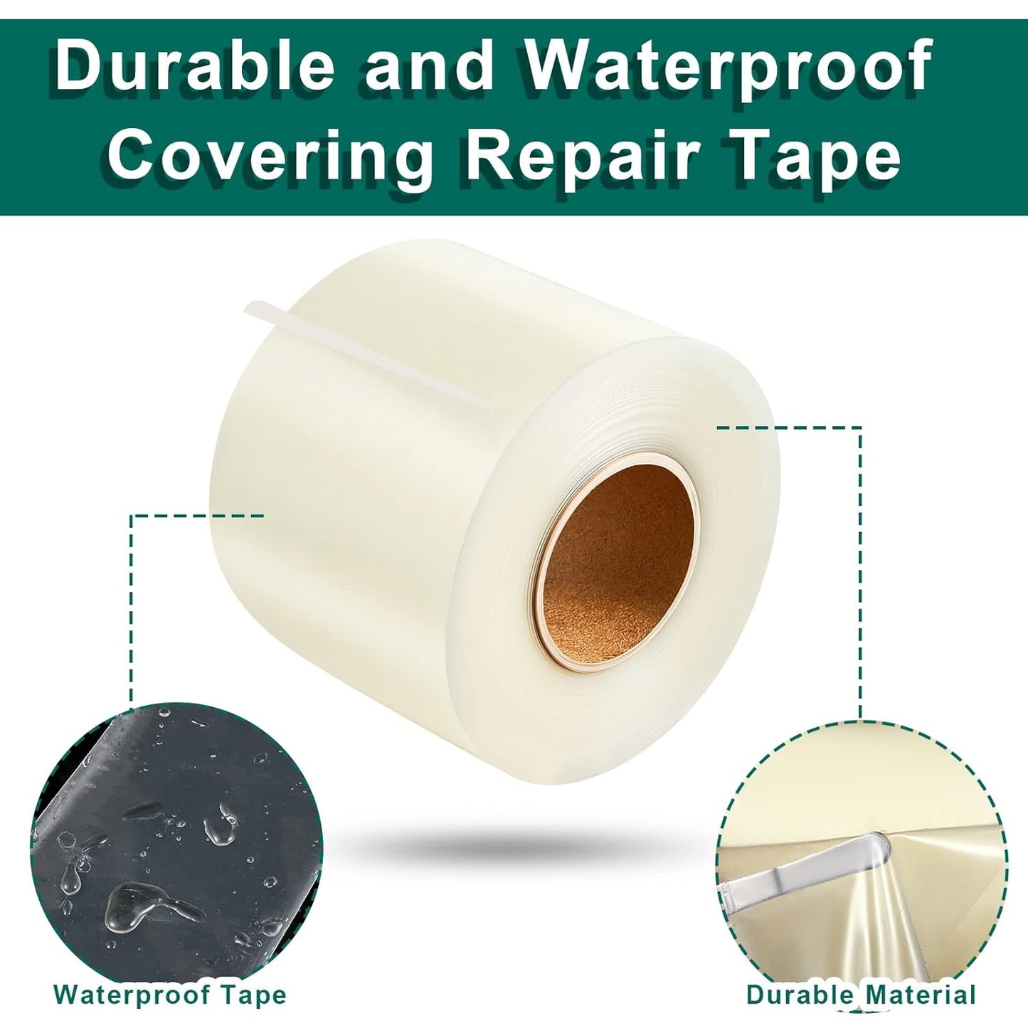 Tondiamo Greenhouse Repair Tape 4 Inch x 144 Feet Plastic Film Repair Tape Clear Film Repair Tape for Garden Greenhouse Tents Sheeting Coverings Sealing Patching Extra Strong Permanent Repair