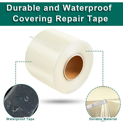 Tondiamo Greenhouse Repair Tape 4 Inch x 144 Feet Plastic Film Repair Tape Clear Film Repair Tape for Garden Greenhouse Tents Sheeting Coverings Sealing Patching Extra Strong Permanent Repair