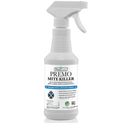 Premo Guard Natural Mite Spray – 16 oz Bottle – Plant Based Treatment for Dust, Spider, Carpet, Bird, Rat Mites – Safe for Families, Pet, Home, Bedding & Furniture When Used As Directed