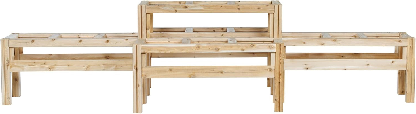 Greenes Fence Two-Tiers Fifteen Bucket Elevated Cedar Wood Garden Frame, 125 in. x 43 in. x 30 in. - Made in USA with North American Cedar
