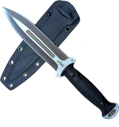 NLX Premier 12" Full Tang Stainless Steel Machete with G10 Handle & Durable PVC Kydex Sheath. for Collection, Gift and Camping Purpose (Black)