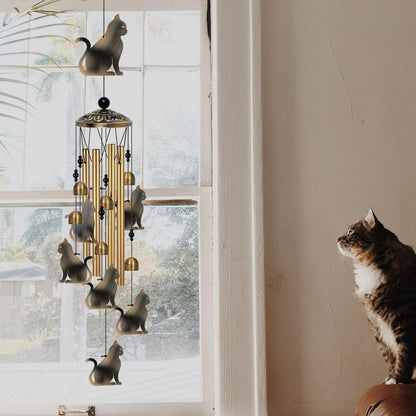 Bronze Cats Wind Chimes Decor, Mobile Blessing Wind Bells Decorate, Sympathy Wind Catcher, Memorial Gifts for Mom,Grandma,Woman (Housewarming/Outside/Indoor/Home/Room/Porch/Yard/Garden Decoration)