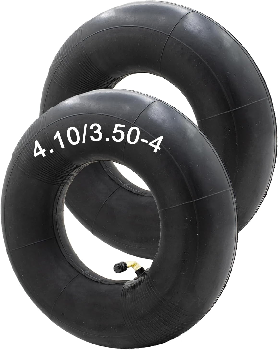 4.10/3.50-4 Tire Inner Tube with TR-87 Bent Valve Stem - Heavy Duty Replacement for Garden Carts,Golf Cart, Wheelbarrows, Hand Trucks, Lawn Mowers, Hand Trucks and More (2/Pack)