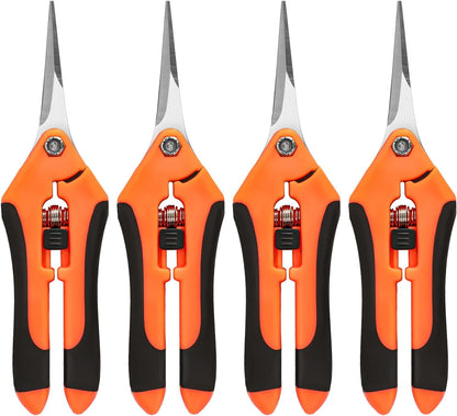 4 Pack Garden Shears, Stainless Steel Shears Gardening Tools, Scissors, Garden Clippers, Pruning Shears for Gardening Shears & Scissors (Orange)