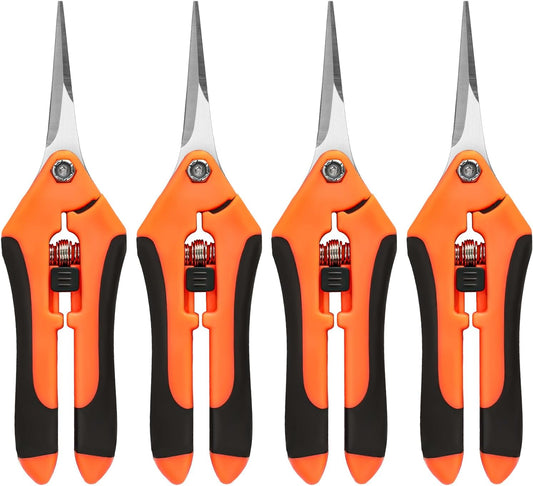 4 Pack Garden Shears, Stainless Steel Shears Gardening Tools, Scissors, Garden Clippers, Pruning Shears for Gardening Shears & Scissors (Orange)