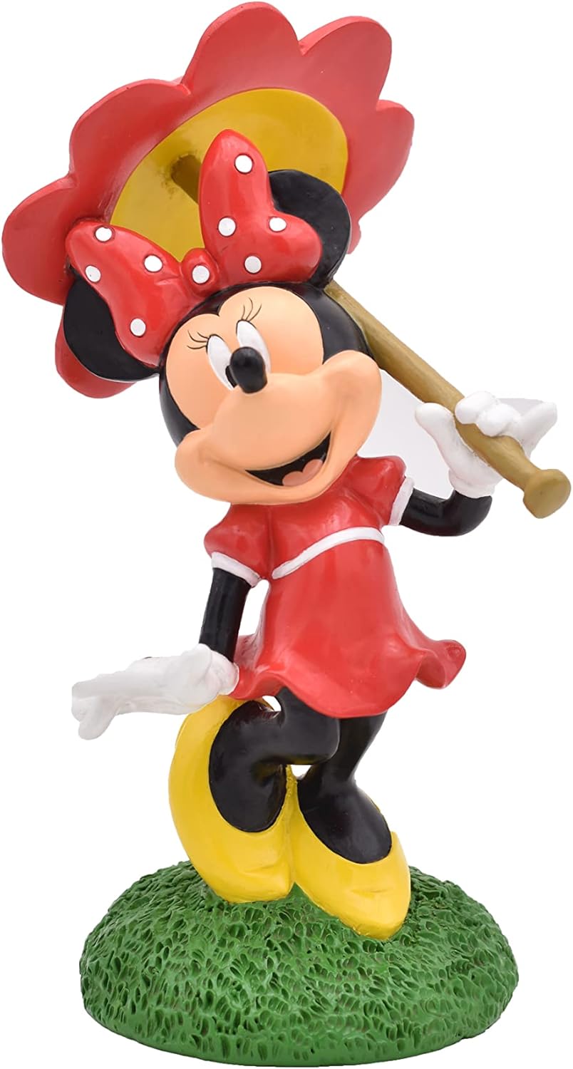 Disney Minnie Mouse with Parasol Everyday Outdoor Garden Statue, 10 inches Tall, Officially Licensed Disney Product