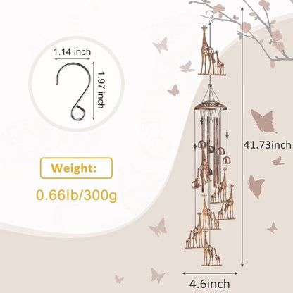 Giraffe Wind Chimes for Outside,Gardening Gifts for Giraffe Lover，Women，Men，Mom，Birthday Party Decorations,Memorial Gifts,Wind Chimes Outdoors，Indoors,Room,Home,Wall,Garden,Patio,Yard Decor