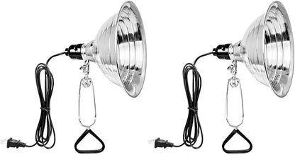 Simple Deluxe Clamp Light with 8.5 Inch Adjustable Aluminum Reflector, Suit for E26 Socket Max 150 Watt Lamp (No Bulb Included), 6 Feet 18/2 SPT-2 Cord, 2 Pack