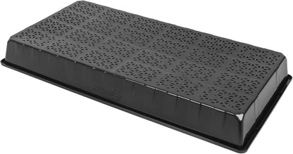 SUNPACK 10" x 20" Heavy Duty Mesh Plastic Seed Starting Tray, Black, 2.3" (Pack of 10) - Ensures Water Drainage and Aeration, Perfect for Greenhouses or Indoor Gardening