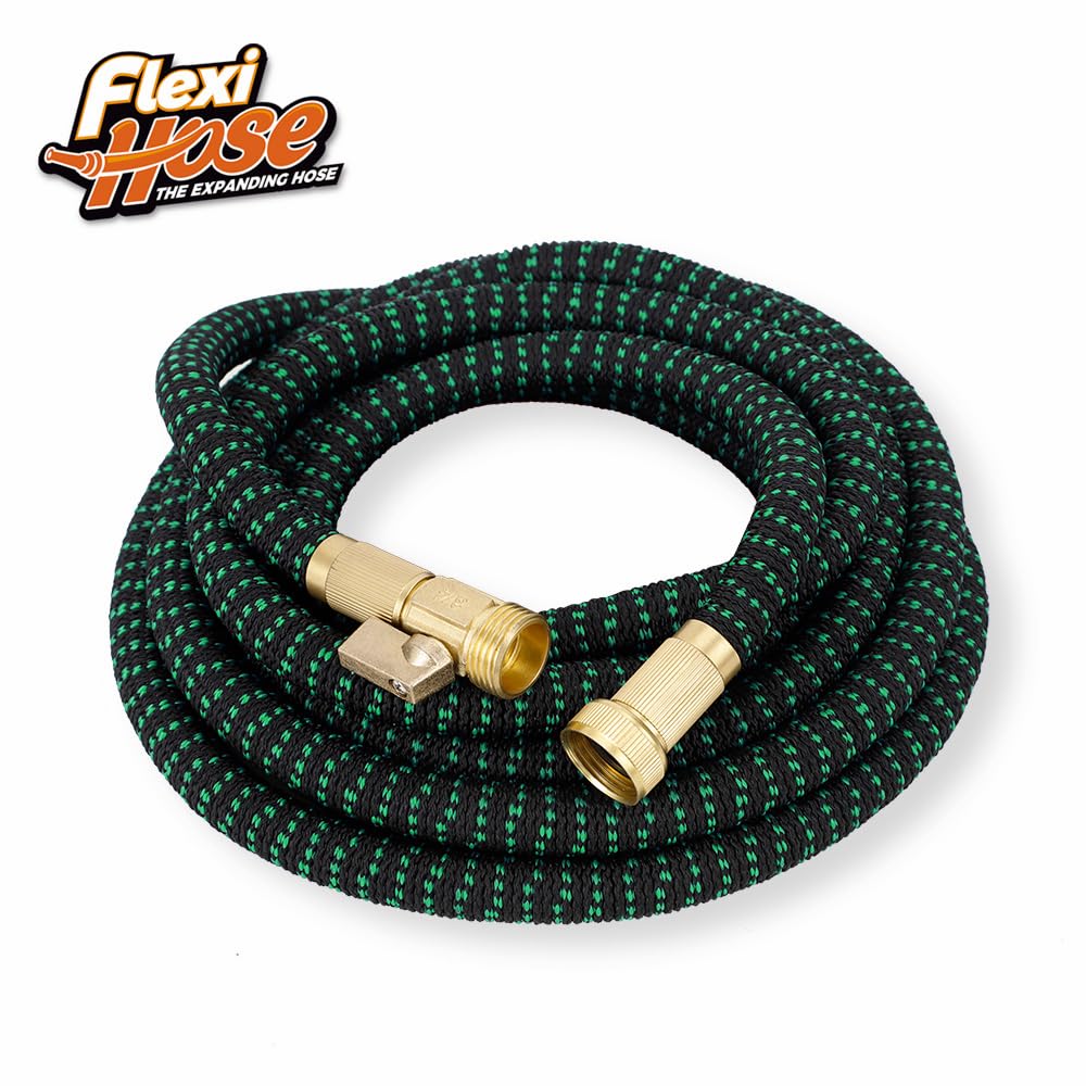 Flexi Hose with 8 Function Nozzle, 50FT - Lightweight Expandable Garden Hose, No-Kink Flexibility