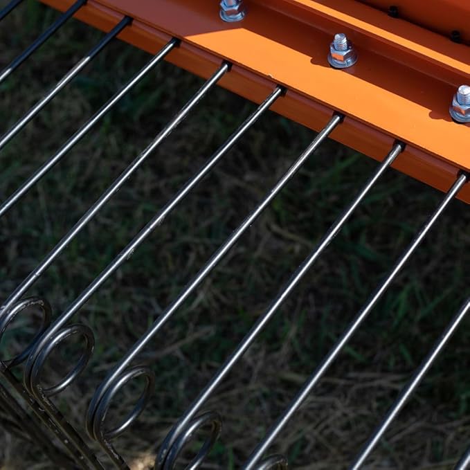 Titan Attachments 3 Point Pine Straw Needle Rake, Category 1 Tractors, Coil Spring Tines, Drag-Behind Landscape (Rake Width: 6')