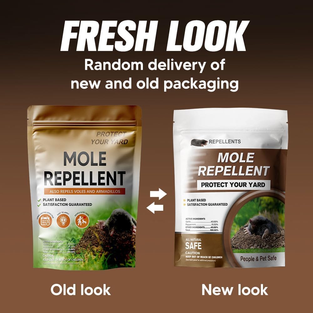 Mole Repellent for Lawns, Gopher Repellent Outdoor, Moles Control, Vole Repellant Groundhog Repellant for Your Lawn and Garden (1.5 Ounce (Pack of 8))