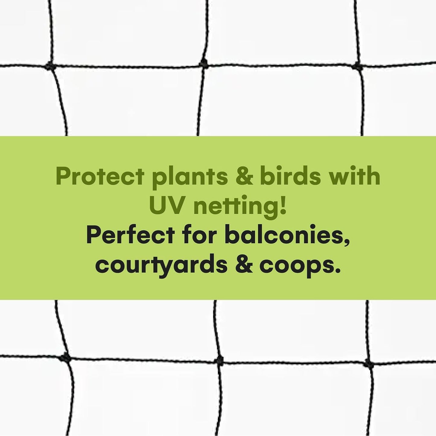 Nylon Mesh Anti Bird Netting [50 X 50] ft - Protect Fruit Trees, Chickens, Gardens & Aviaries