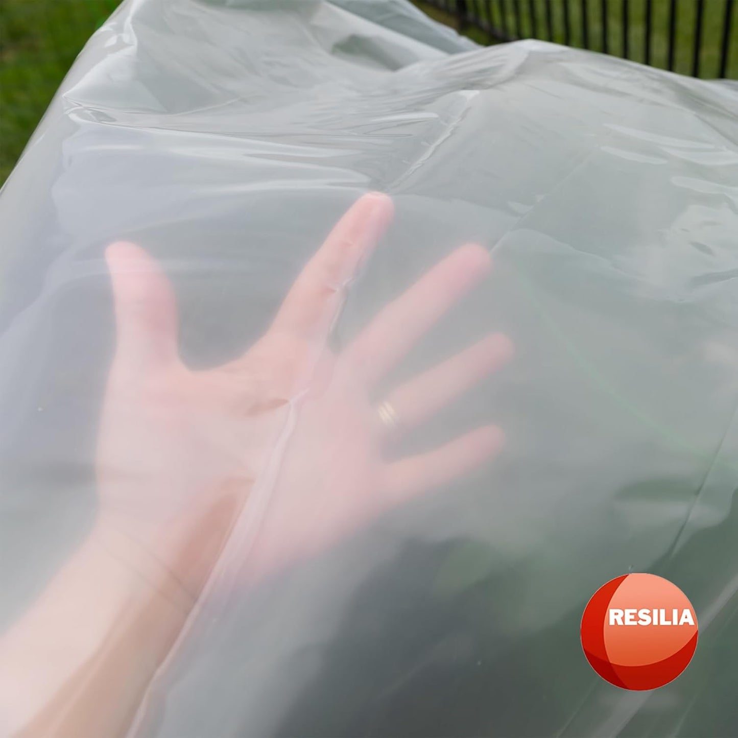 RESILIA Clear Greenhouse Sheeting - UV-Protected, Heavy-Duty Gauge Outdoor Polyethylene Cover for Weatherproofing Greenhouses, Garden, Plants, 8' by 28' Roll, 6 Mil, 0.006 Inch, Thick, Made in USA