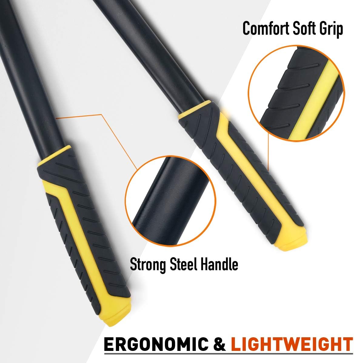 JARDINEER 3PCS Garden Shears Set, Include 30" Anvil Brach Cutter Loppers for Tree Trimming Heavy Duty with 2" Cutting Capacity, Bypass Pruner and Spare SK5 Blade