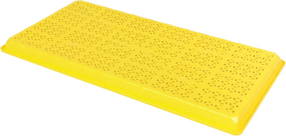 SUNPACK 10" x 20" Heavy Duty Mesh Plastic Seed Starting Tray, Yellow, 1" (Pack of 30) - Ensures Water Drainage and Aeration, Perfect for Greenhouses or Indoor Gardening