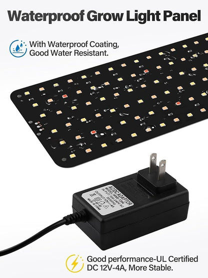 Grow Lights for Indoor Plants Full Spectrum, Kalolary 720 LEDs Grow Lights with 3/6/12H Timer, Thin Panel Growing Lamp with 5 Dimmable Levels, 3 Lighting Modes, for Greenhouse Plant Growth(4 Packs)