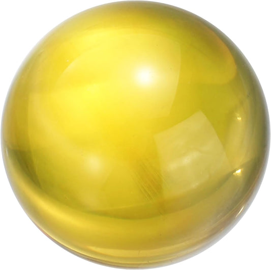 uxcell 25mm/1" Crystal Sphere Ball Glass Solid Decorative Sphere Crystal Ball Prop Ornament for Feng Shui Divination Fortune Telling Tabletop Fountain Decoration, Gold Yellow