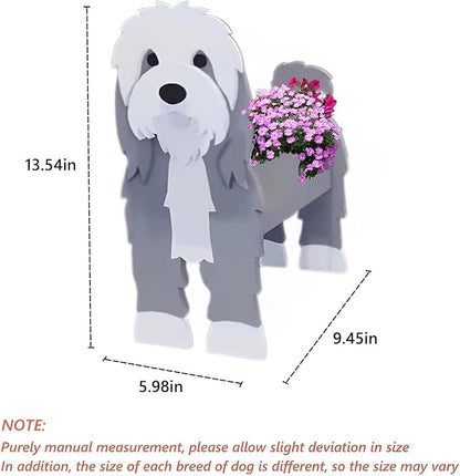 Baba Collie Dog Planter Plant Pots,Cute Garden Dog Flower Planter,Dog Planters Birthday Gifts for Women,Office,Indoor/Outdoor Decor（9.45in*5.98 * 13.54in）
