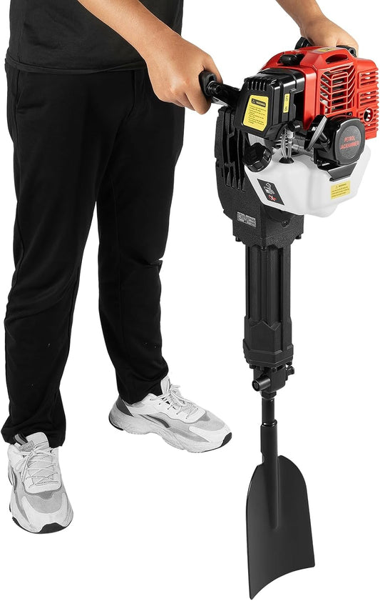Handheld Trencher Digger Machine, 52CC 2-Stroke Gasoline Engine Tree Digger 1900W 6500RPM±200 Portable Trench Diggers for for Digging Planting and Trenching