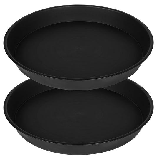 Bleuhome 2 Pack of 14 inch Plant Saucer, Heavy Duty Round Plant Trays for Pots, Plastic Plant Water